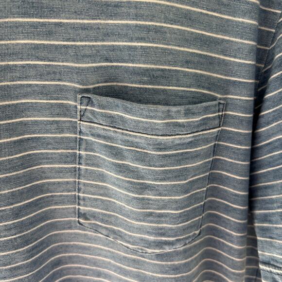 Faherty Men's Indigo Pocket Tee Striped Coastal Preppy Size L - Picture 5 of 8